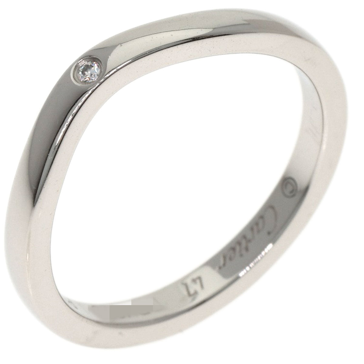 CARTIER Ballerina Curve 3P Diamond #47 Ring Platinum PT950 Ladies [Used]