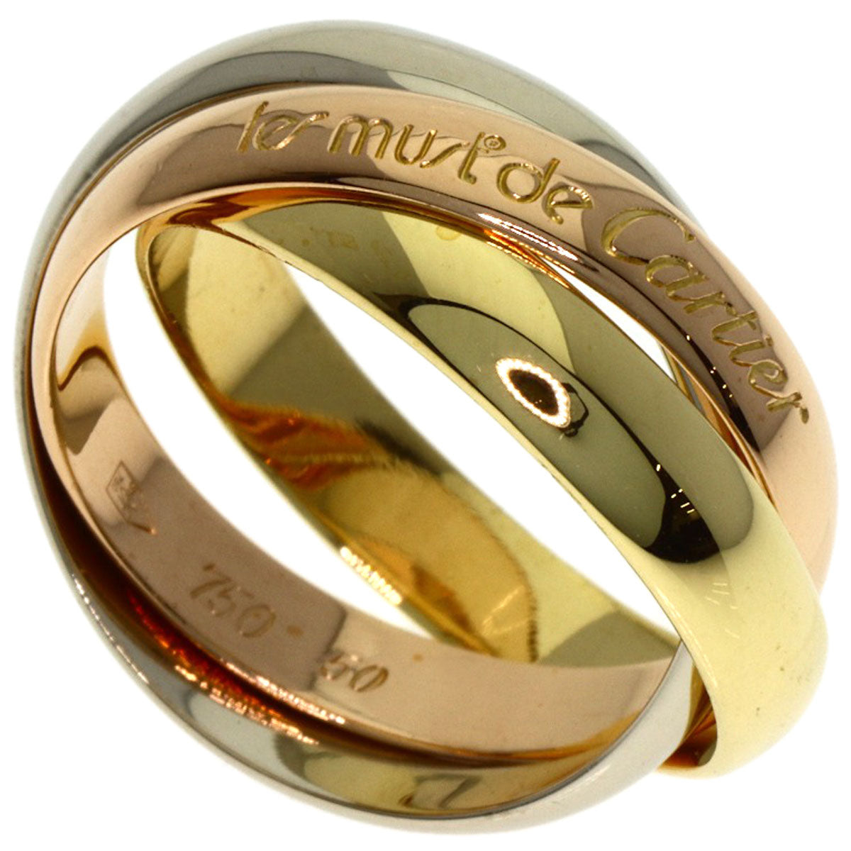 CARTIER Trinity #50 Ring K18 Yellow Gold K18 White GoldLadies [Used]