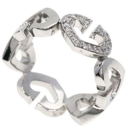CARTIER C heart Diamond Ring K18 White Gold Ladies [Used]