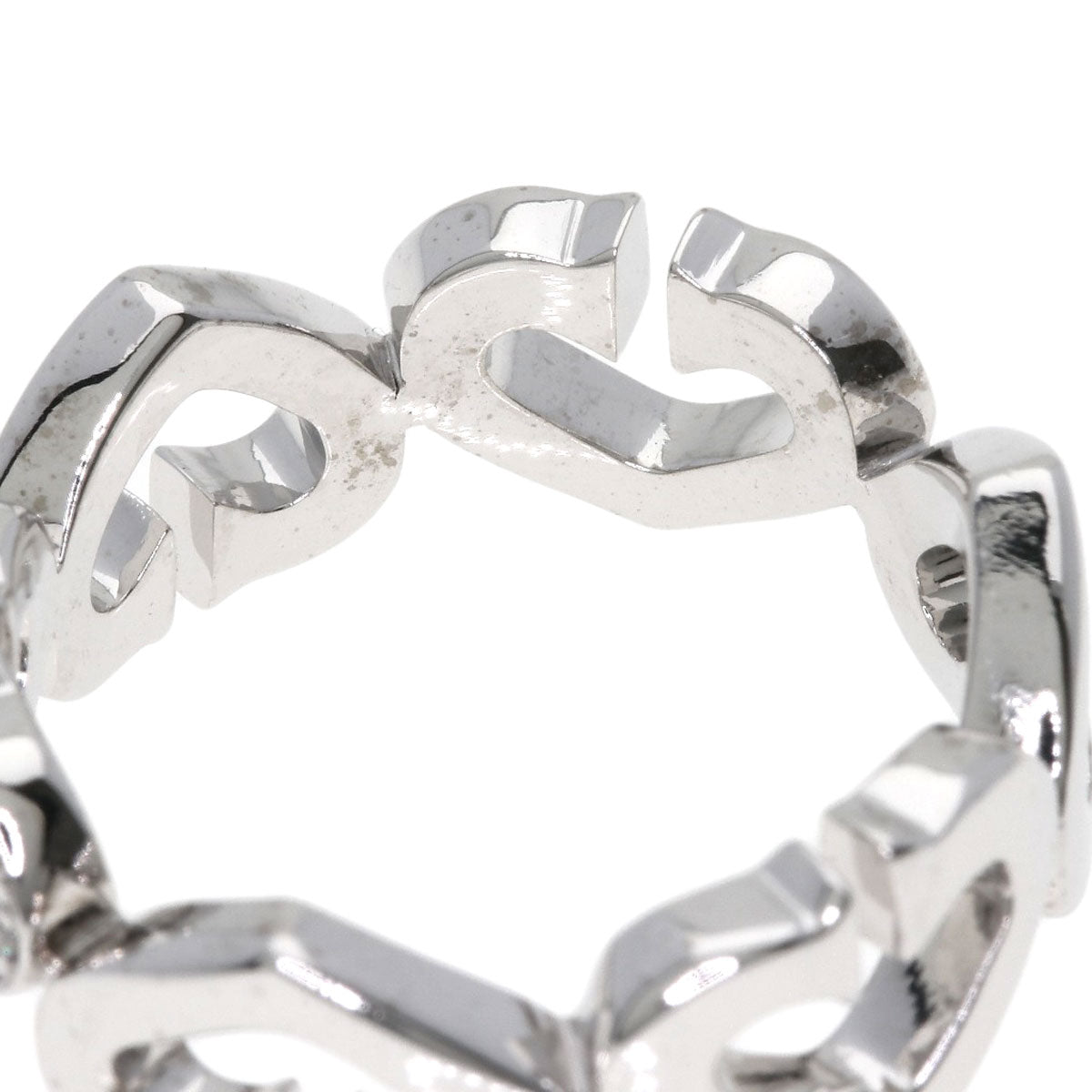 CARTIER C heart Diamond Ring K18 White Gold Ladies [Used]