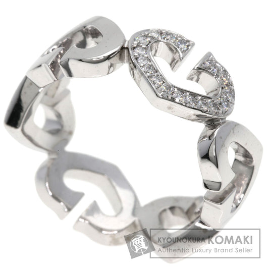 CARTIER C heart Diamond Ring K18 White Gold Ladies [Used]