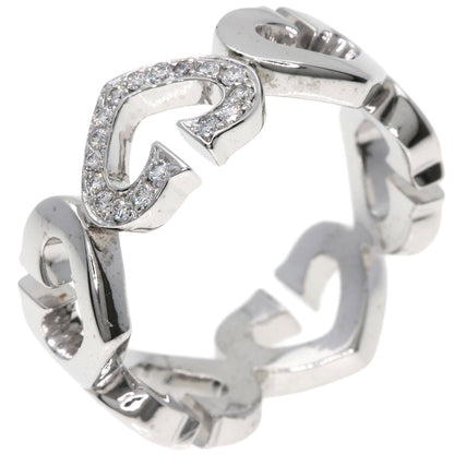 CARTIER C heart Diamond Ring K18 White Gold Ladies [Used]