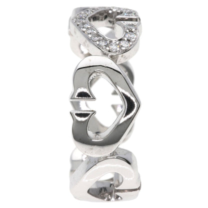 CARTIER C heart Diamond Ring K18 White Gold Ladies [Used]