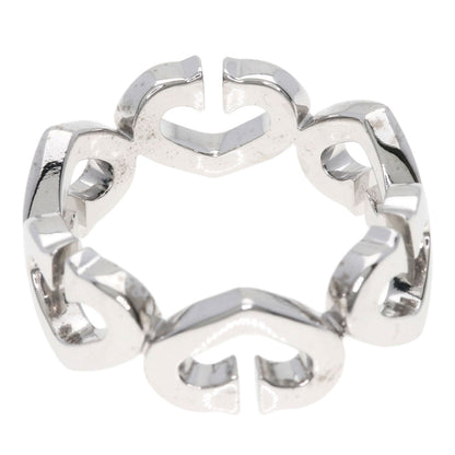 CARTIER C heart Diamond Ring K18 White Gold Ladies [Used]