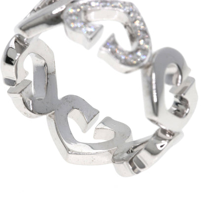 CARTIER C heart Diamond Ring K18 White Gold Ladies [Used]