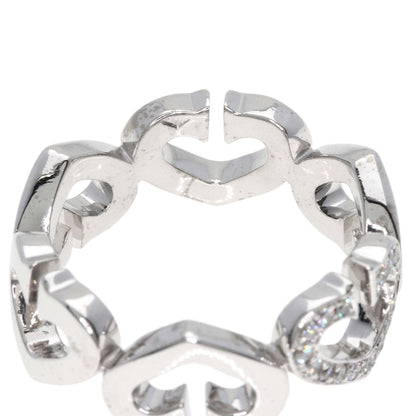 CARTIER C heart Diamond Ring K18 White Gold Ladies [Used]