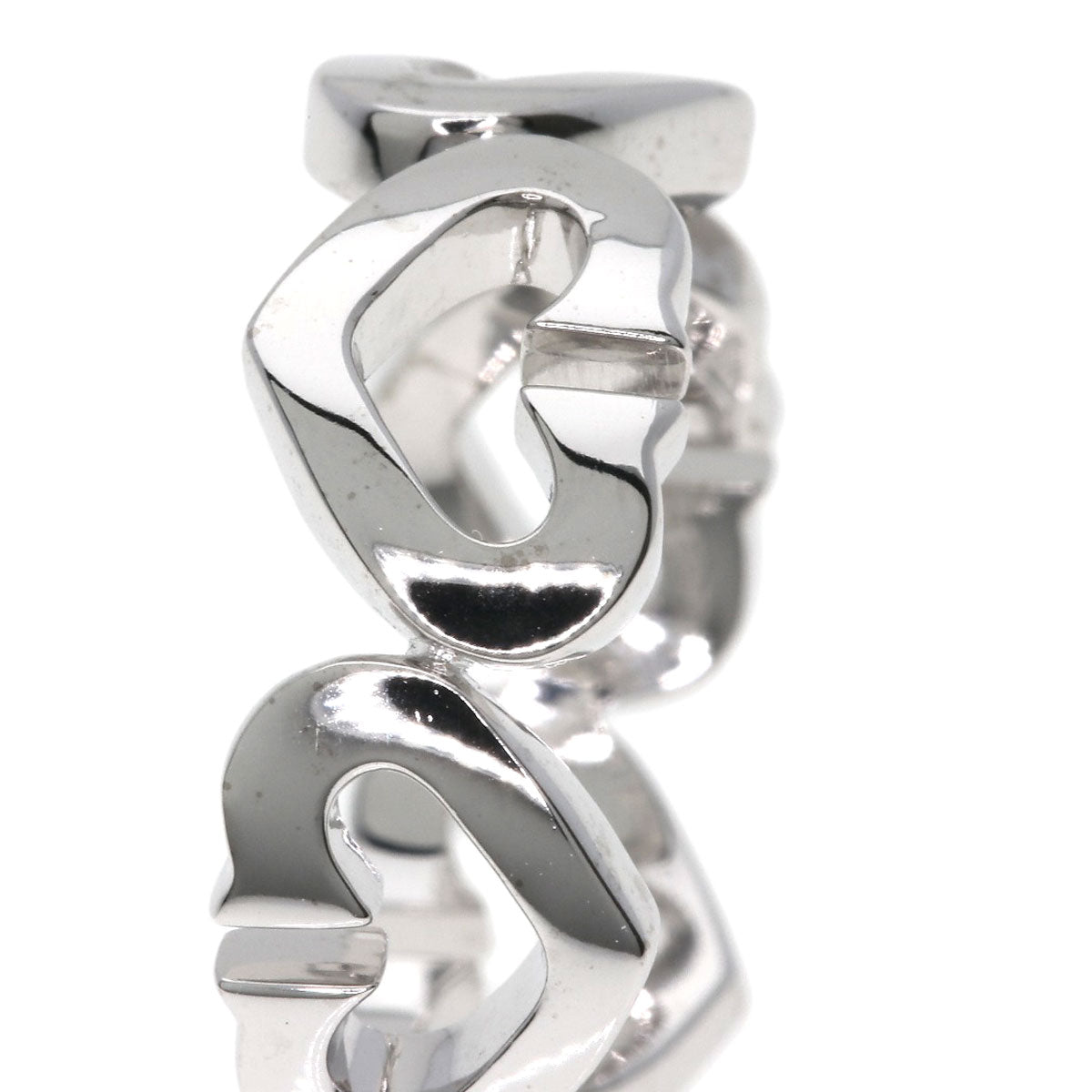 CARTIER C heart Diamond Ring K18 White Gold Ladies [Used]