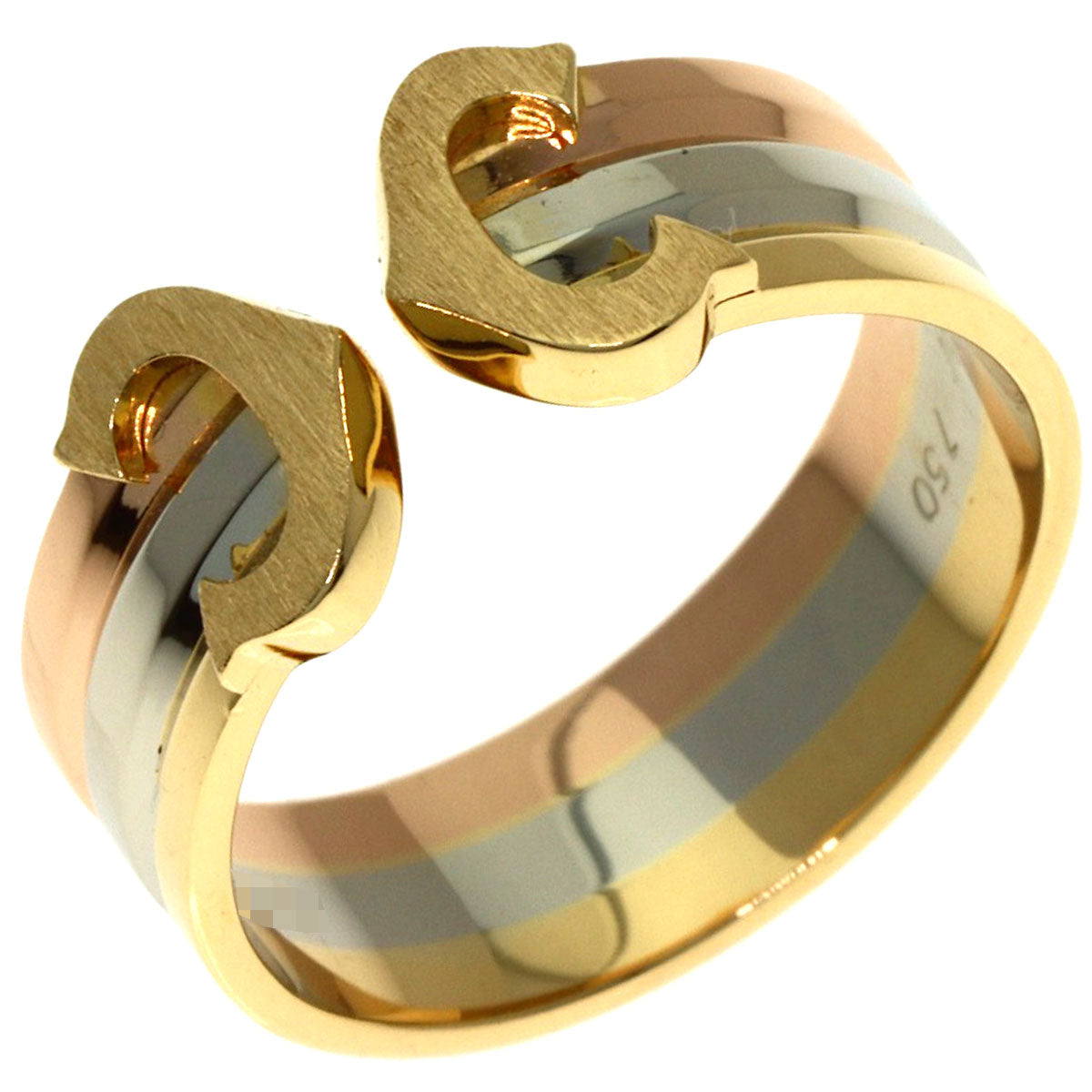 CARTIER 2C ring # 49 Ring K18 Yellow Gold K18 White GoldLadies [Used]