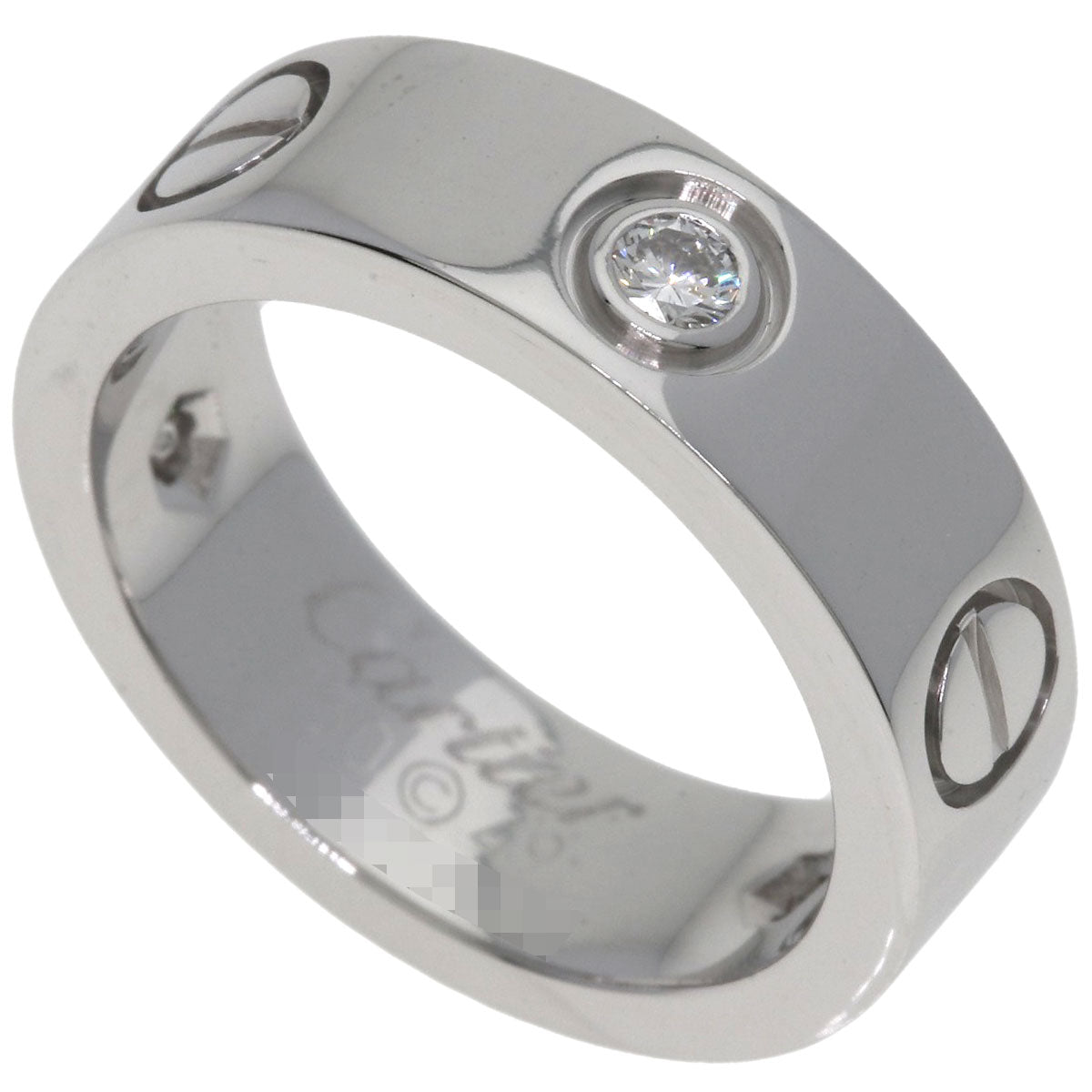 CARTIER love ring 3P Diamond #49 Ring K18 White Gold Ladies [Used]