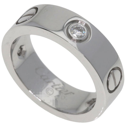 CARTIER love ring 3P Diamond #49 Ring K18 White Gold Ladies [Used]