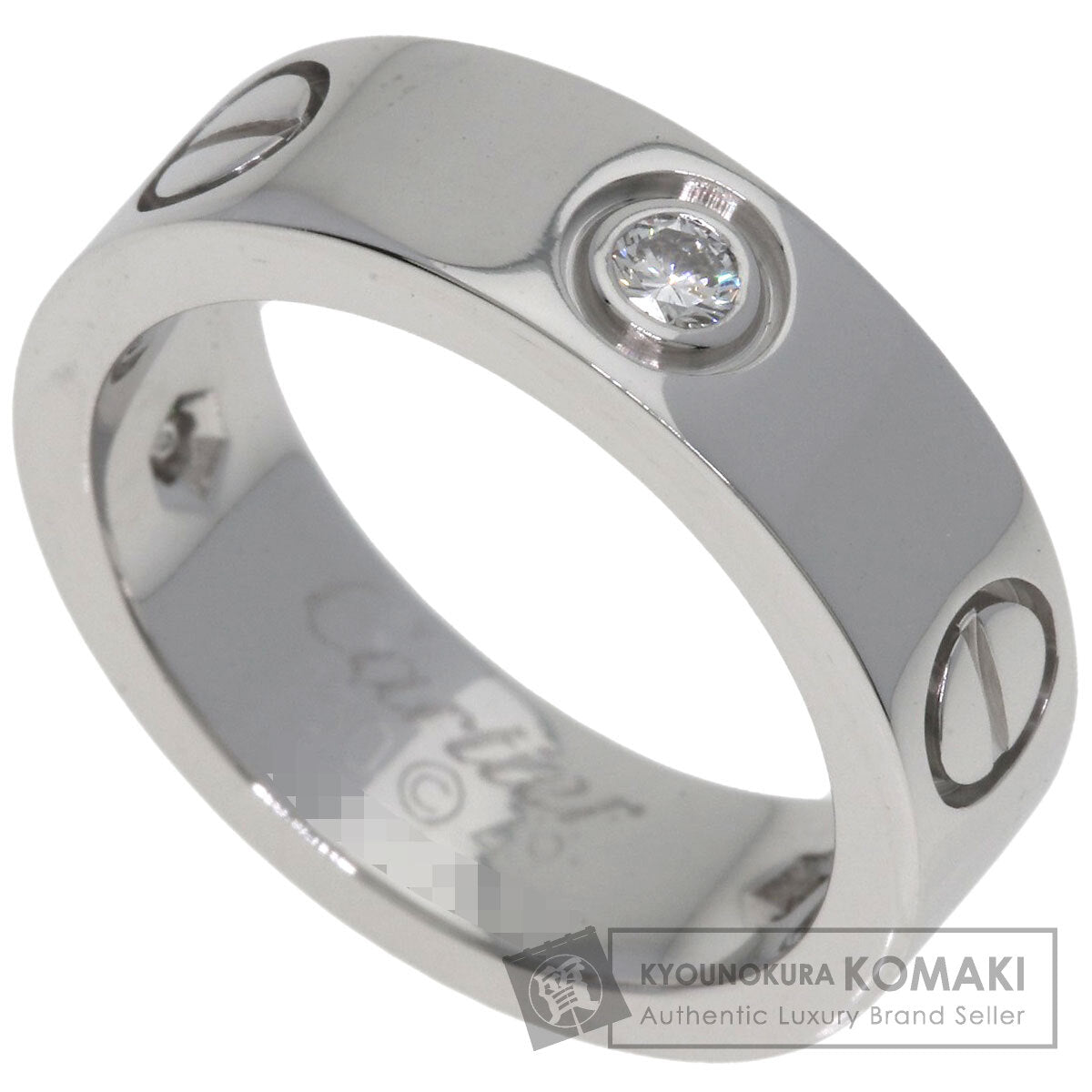 CARTIER love ring 3P Diamond #49 Ring K18 White Gold Ladies [Used]