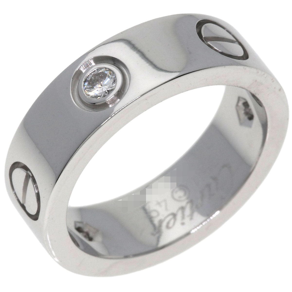 CARTIER love ring 3P Diamond #49 Ring K18 White Gold Ladies [Used]