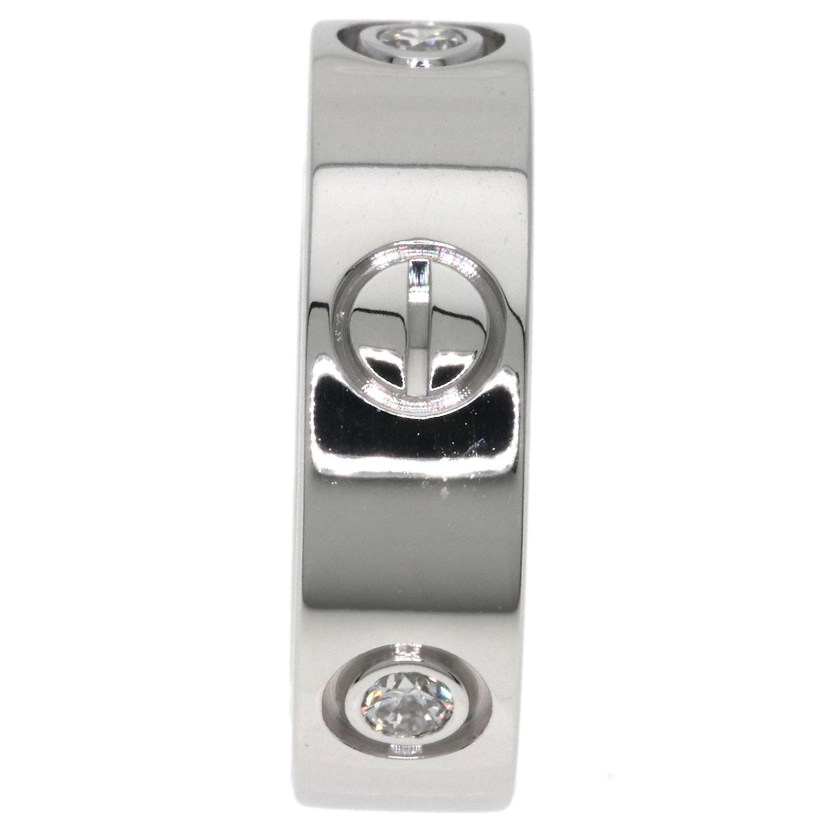 CARTIER love ring 3P Diamond #49 Ring K18 White Gold Ladies [Used]