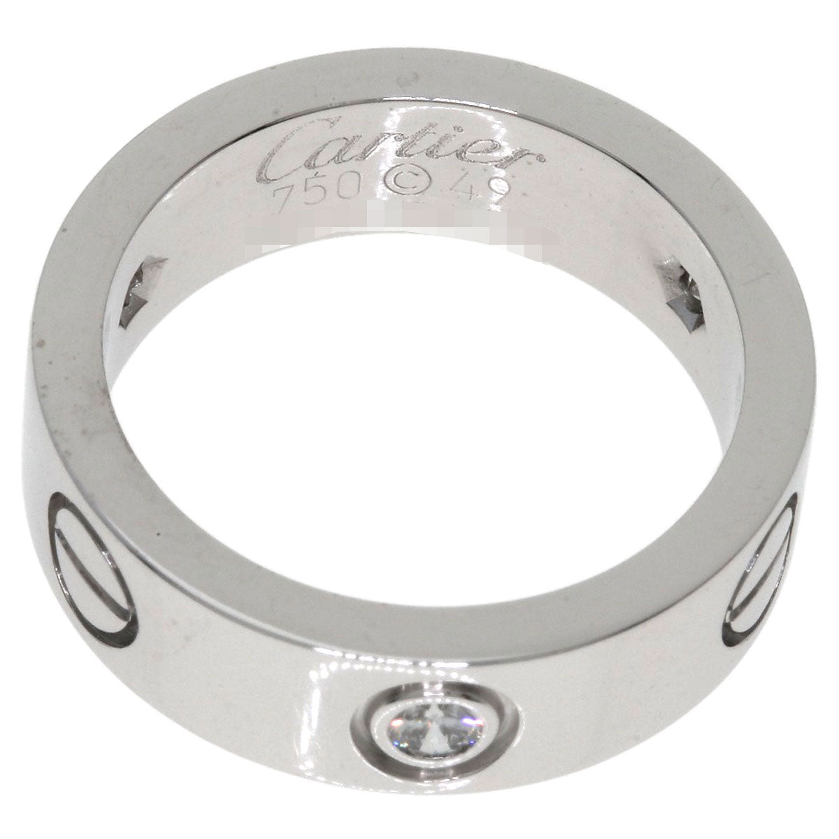 CARTIER love ring 3P Diamond #49 Ring K18 White Gold Ladies [Used]
