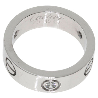 CARTIER love ring 3P Diamond #49 Ring K18 White Gold Ladies [Used]