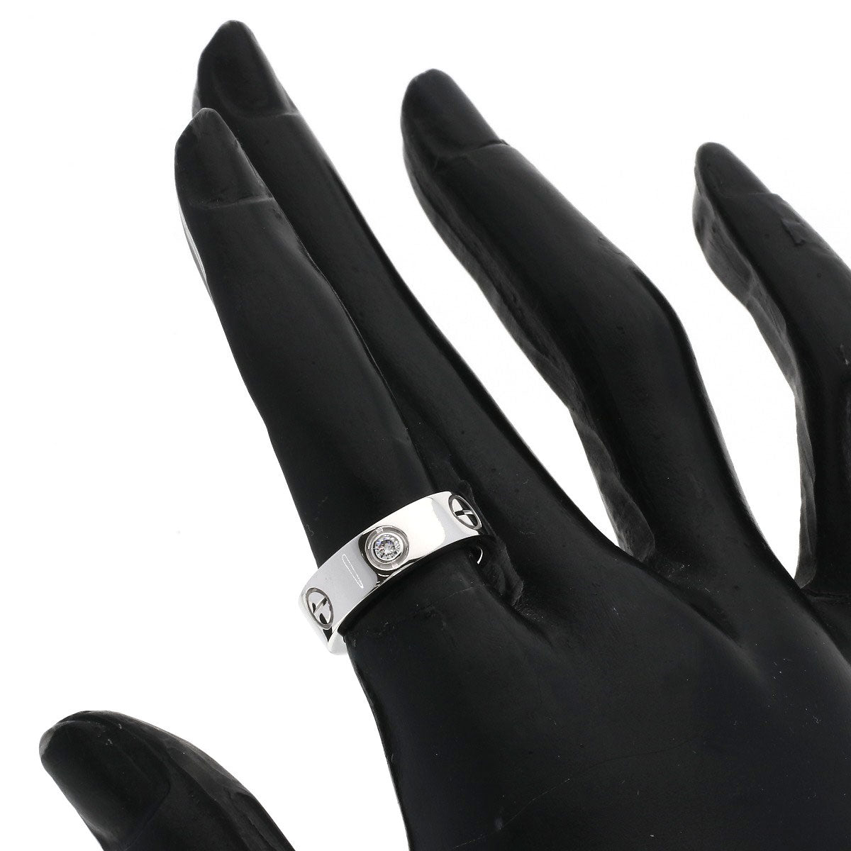 CARTIER love ring 3P Diamond #49 Ring K18 White Gold Ladies [Used]