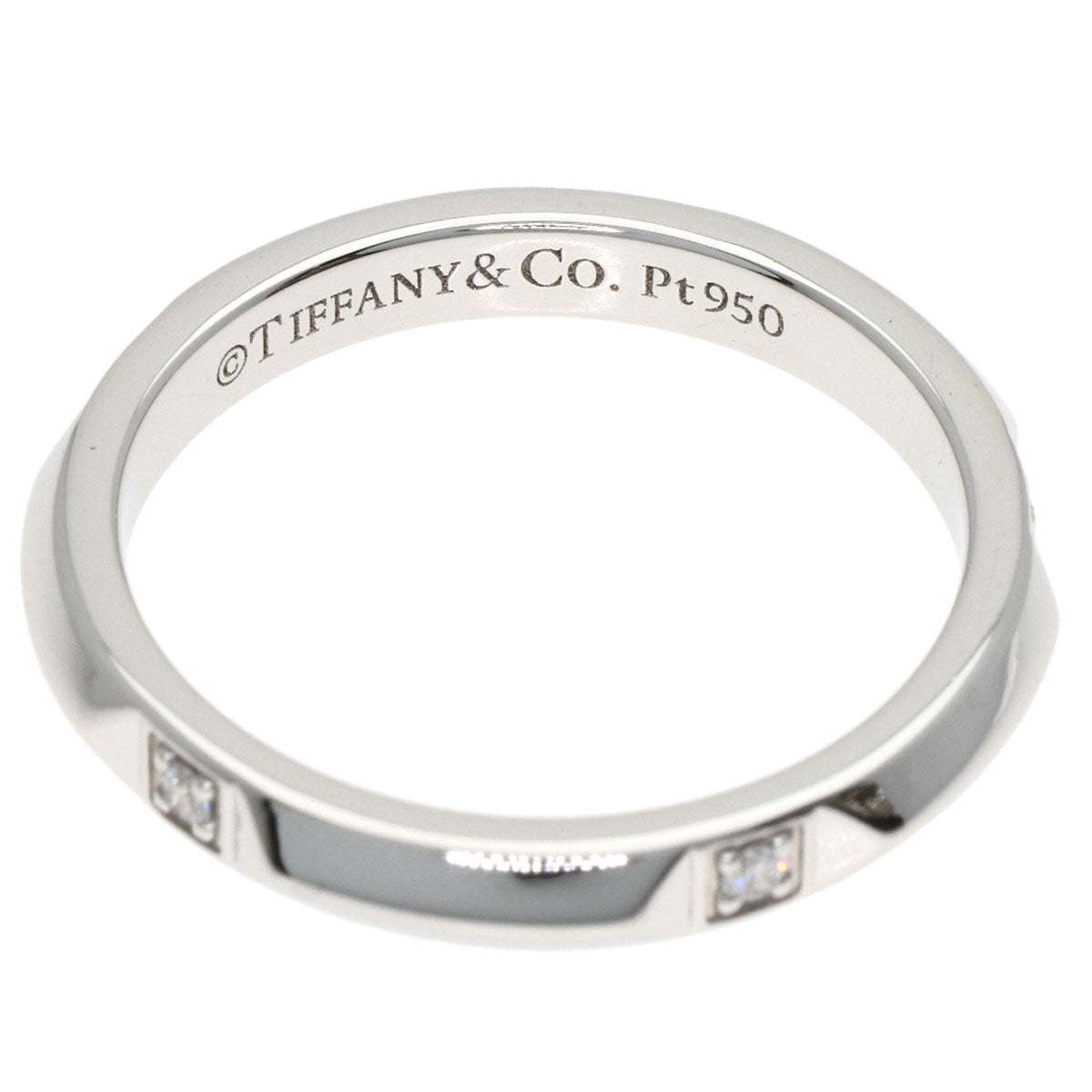 TIFFANY&Co. True Band Diamond Ring Platinum PT950 Ladies [Used]