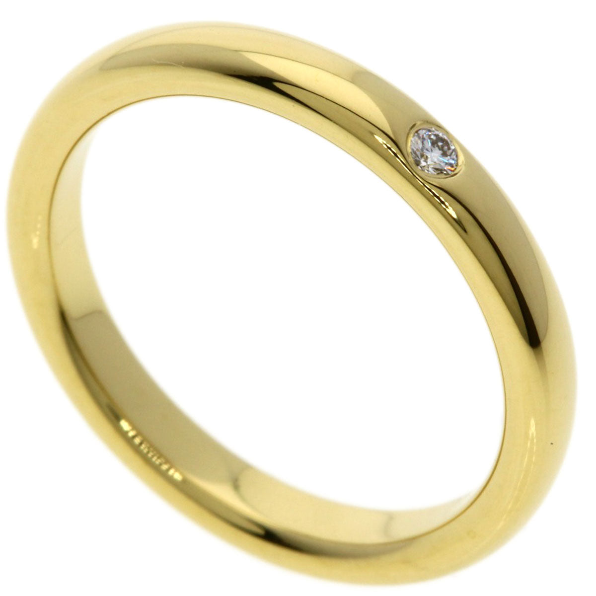 TIFFANY&Co. Stacking band 1P Diamond Ring K18 Yellow Gold Ladies [Used]