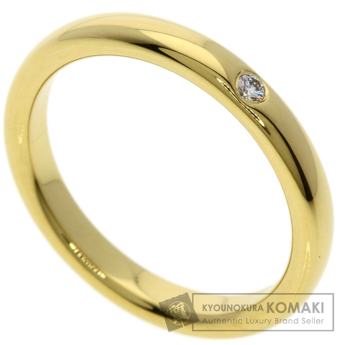 TIFFANY&Co. Stacking band 1P Diamond Ring K18 Yellow Gold Ladies [Used]