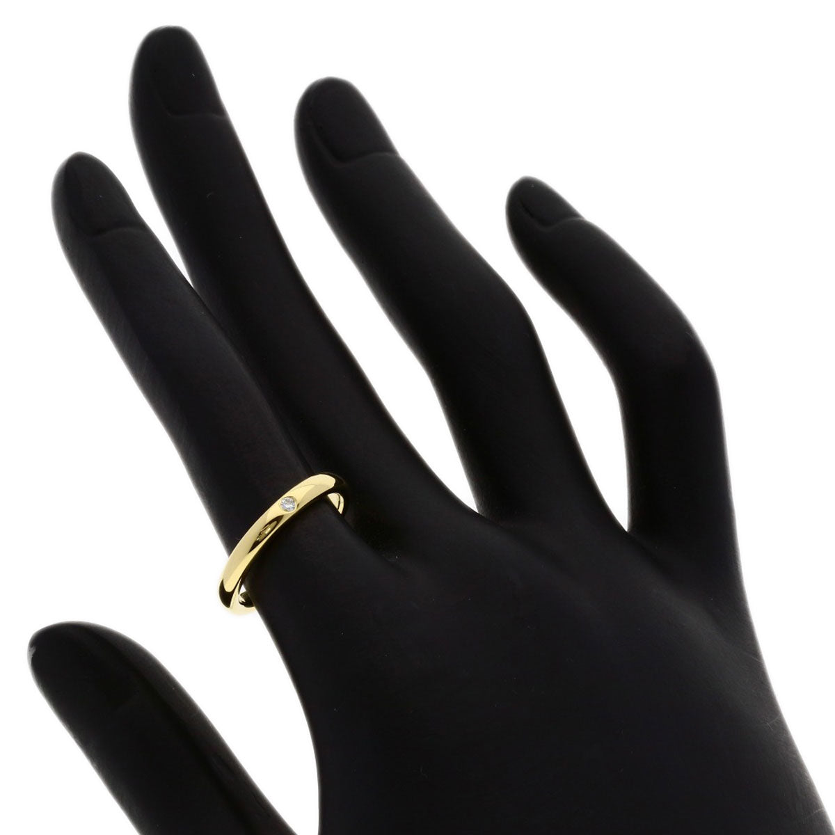 TIFFANY&Co. Stacking band 1P Diamond Ring K18 Yellow Gold Ladies [Used]