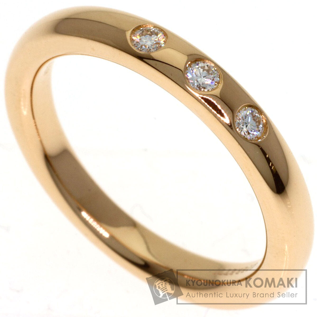 TIFFANY&Co. Stacking band 3P Diamond Ring K18 Yellow Gold Ladies [Used]