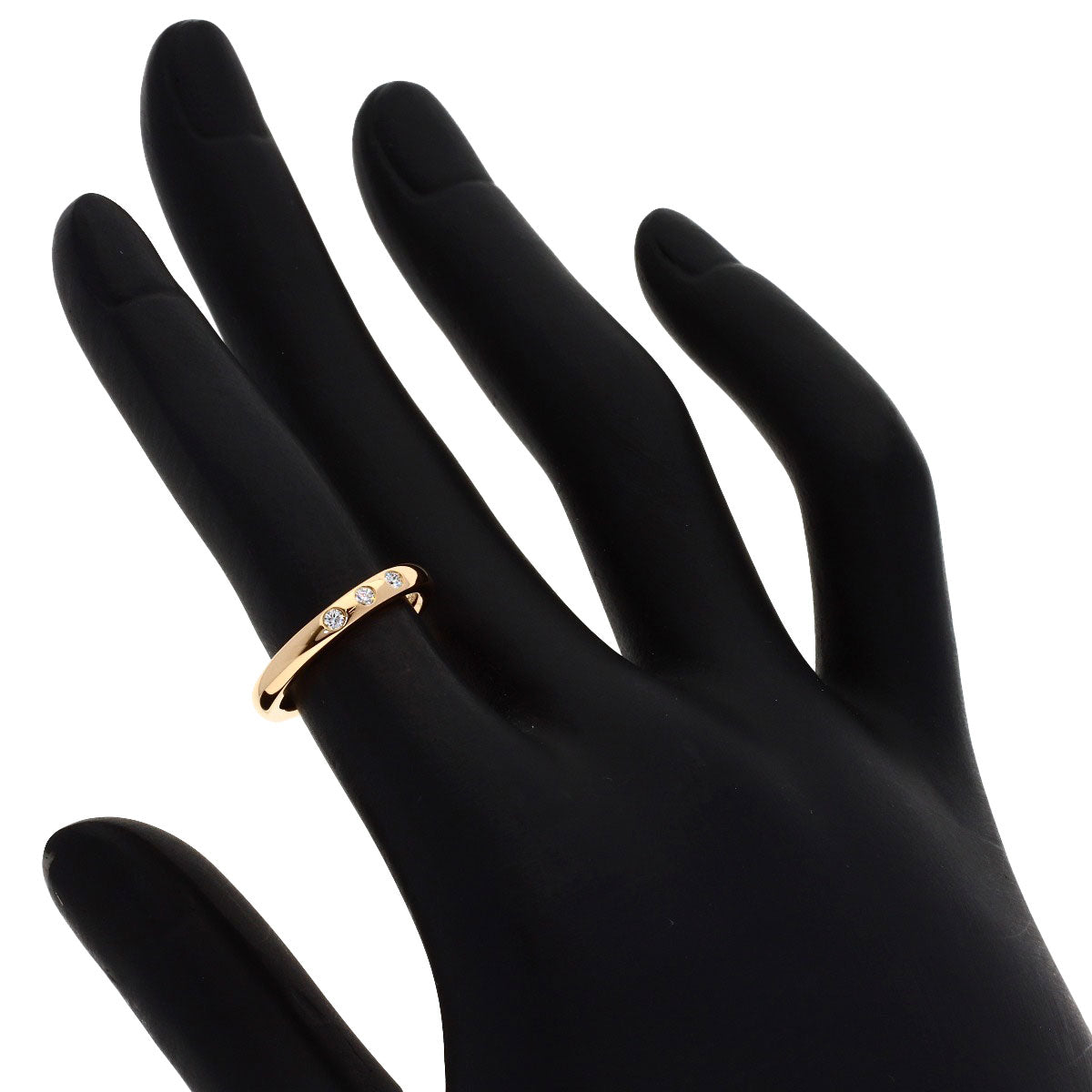 TIFFANY&Co. Stacking band 3P Diamond Ring K18 Yellow Gold Ladies [Used]