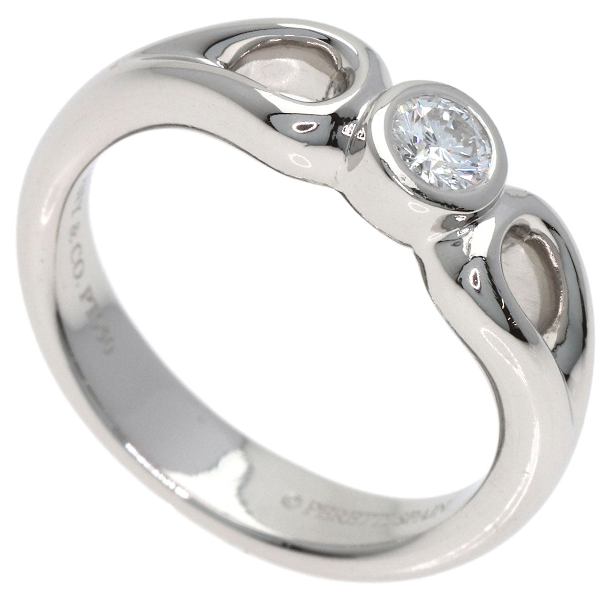 TIFFANY&Co. Double Open Teardrop Diamond Ring Platinum PT950 Ladies [Used]