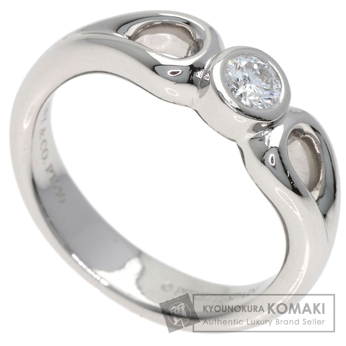 TIFFANY&Co. Double Open Teardrop Diamond Ring Platinum PT950 Ladies [Used]