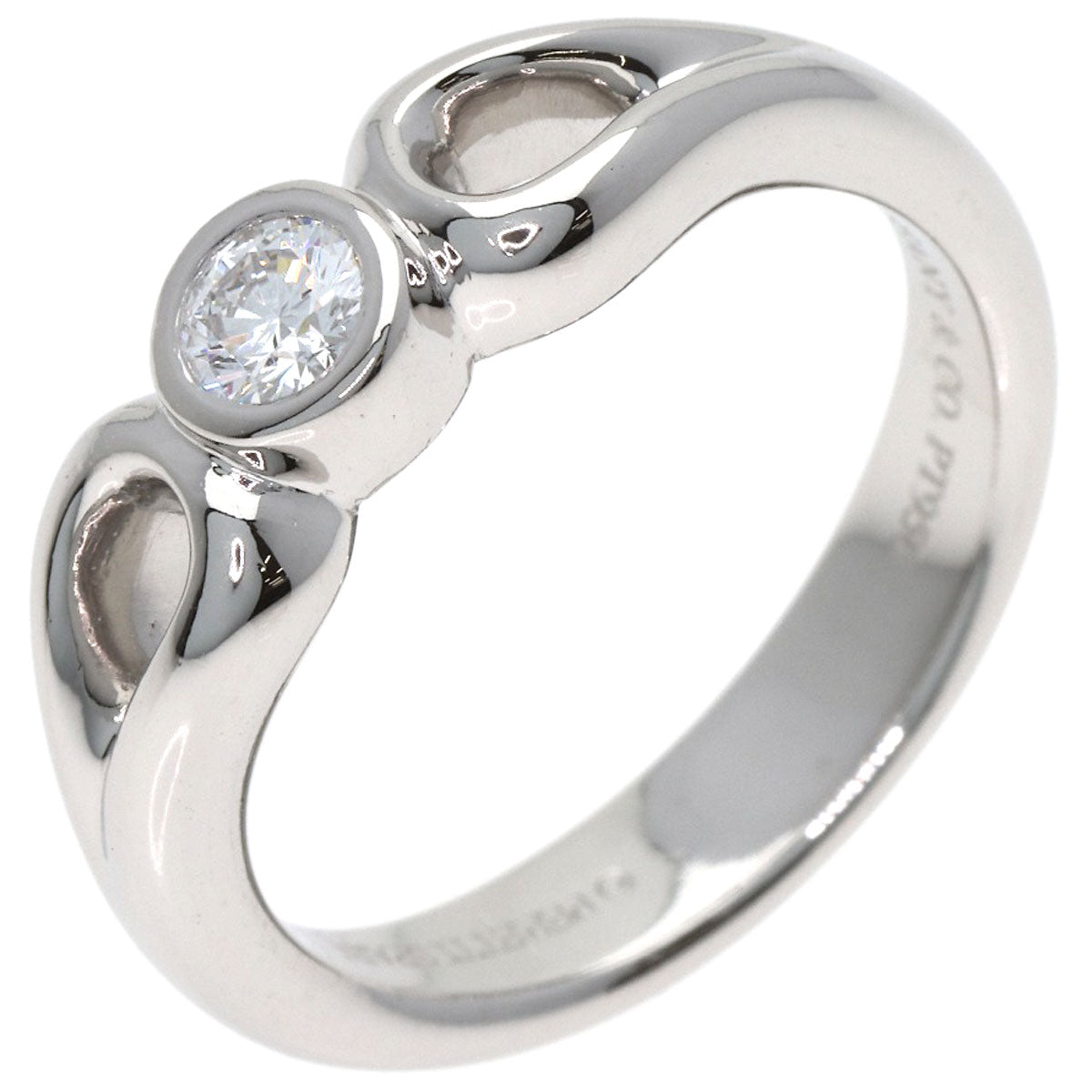 TIFFANY&Co. Double Open Teardrop Diamond Ring Platinum PT950 Ladies [Used]