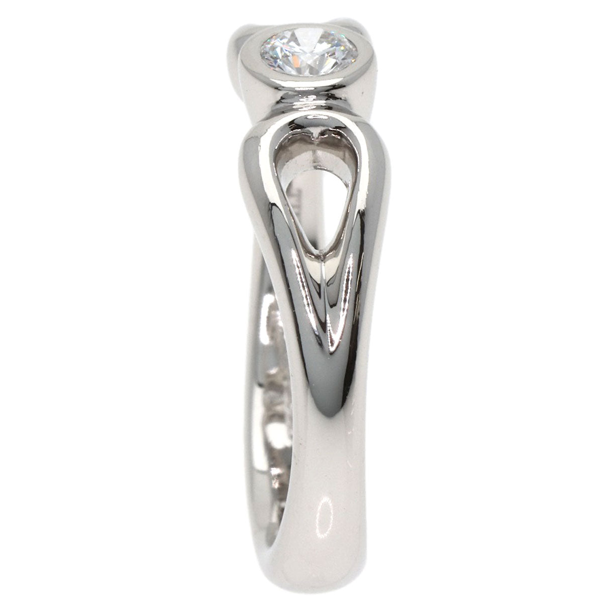 TIFFANY&Co. Double Open Teardrop Diamond Ring Platinum PT950 Ladies [Used]