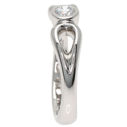 TIFFANY&Co. Double Open Teardrop Diamond Ring Platinum PT950 Ladies [Used]