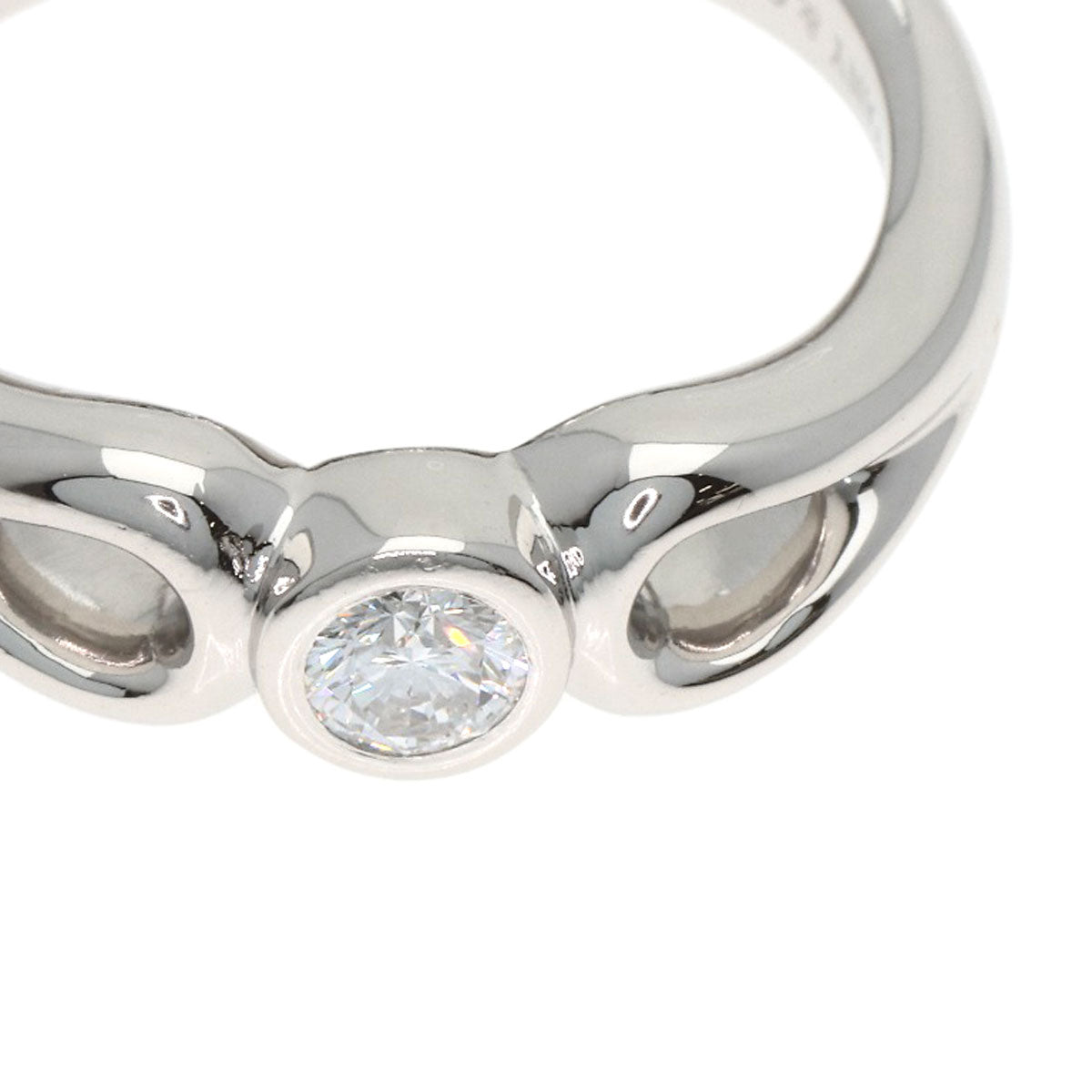 TIFFANY&Co. Double Open Teardrop Diamond Ring Platinum PT950 Ladies [Used]
