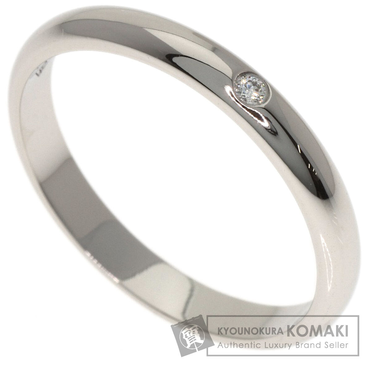 CARTIER Wedding 1P Diamond #52 Ring Platinum PT950 Ladies [Used]