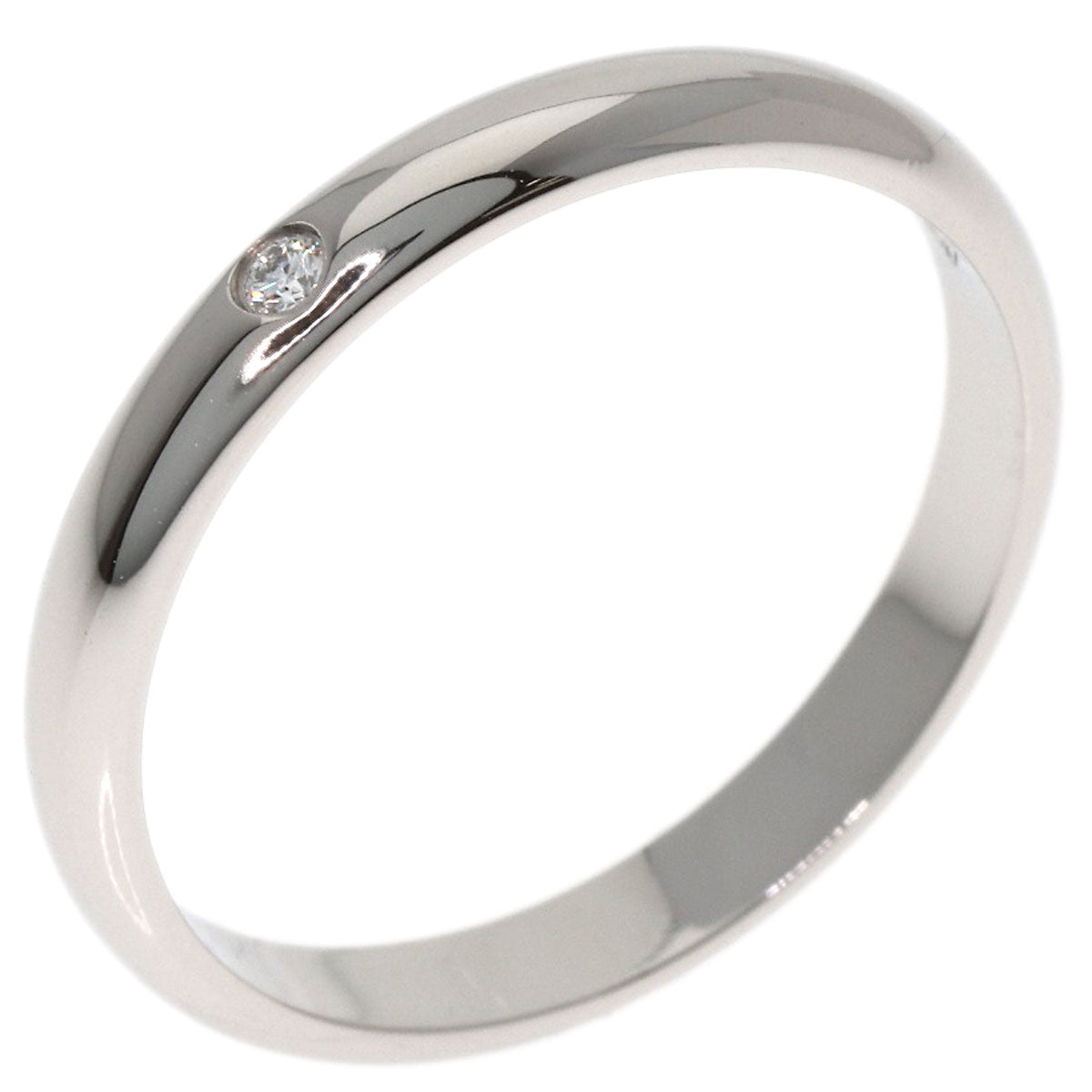 CARTIER Wedding 1P Diamond #52 Ring Platinum PT950 Ladies [Used]