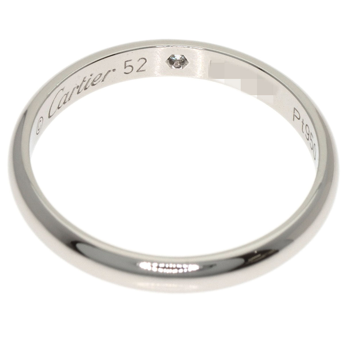 CARTIER Wedding 1P Diamond #52 Ring Platinum PT950 Ladies [Used]