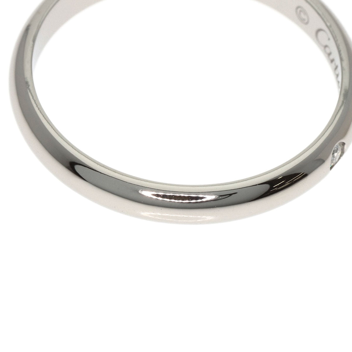 CARTIER Wedding 1P Diamond #52 Ring Platinum PT950 Ladies [Used]