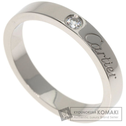 CARTIER Engraved 1P Diamond # 50 Ring Platinum PT950 Ladies [Used]