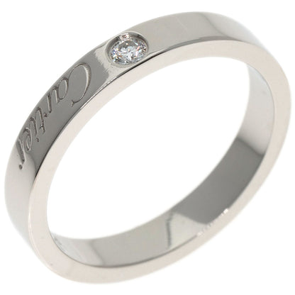 CARTIER Engraved 1P Diamond # 50 Ring Platinum PT950 Ladies [Used]