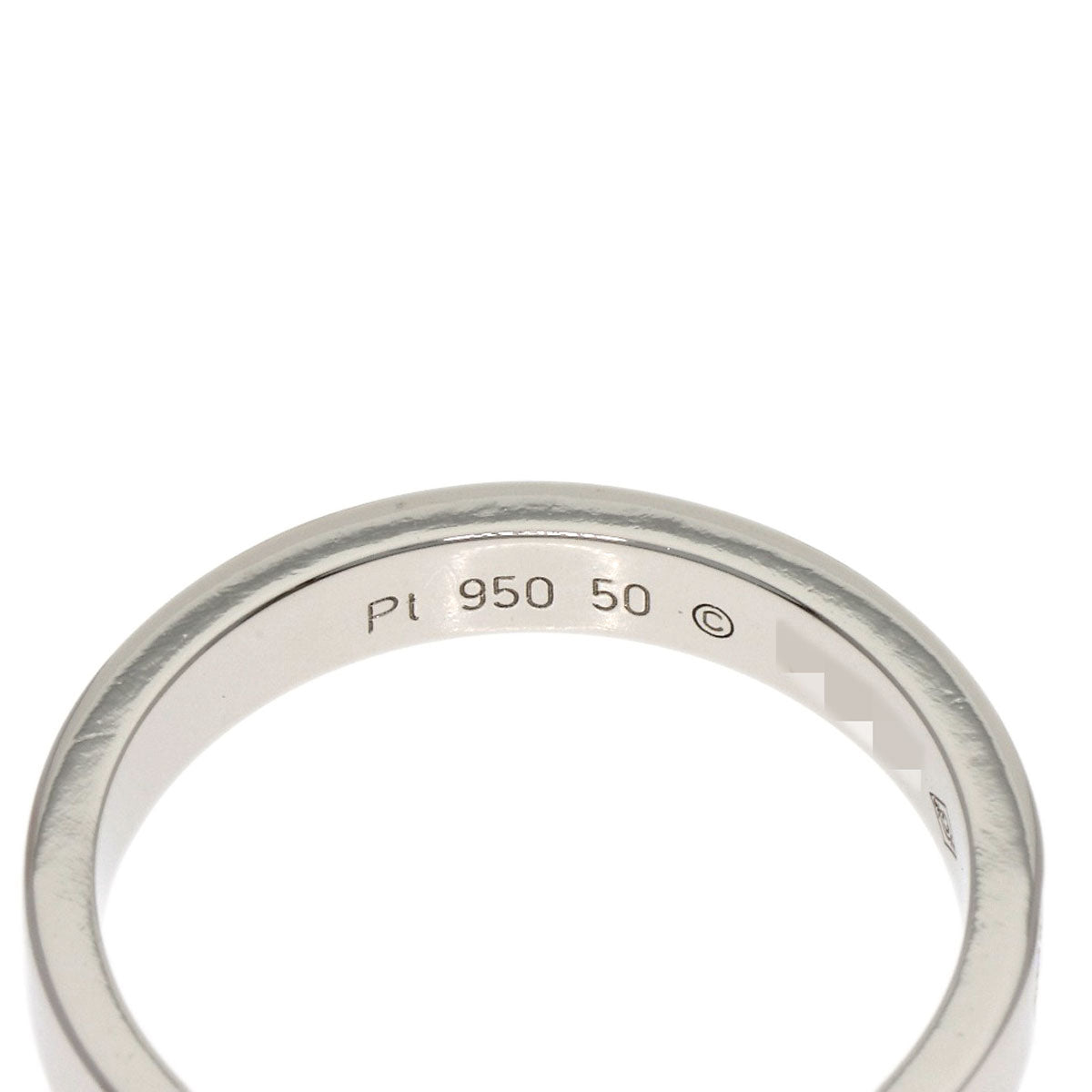 CARTIER Engraved 1P Diamond # 50 Ring Platinum PT950 Ladies [Used]