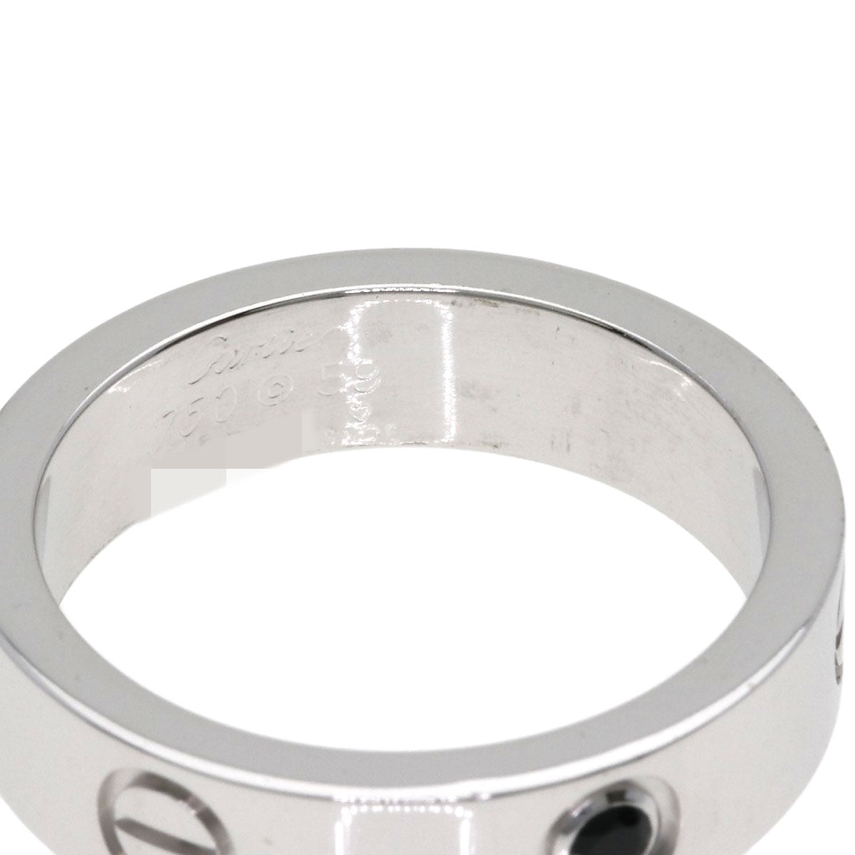 CARTIER Love ring black sapphire #59 Ring K18 White Gold Ladies [Used]