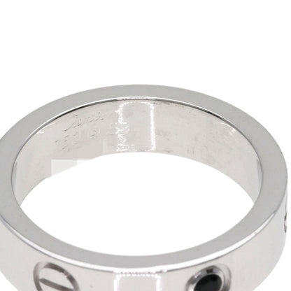 CARTIER Love ring black sapphire #59 Ring K18 White Gold Ladies [Used]