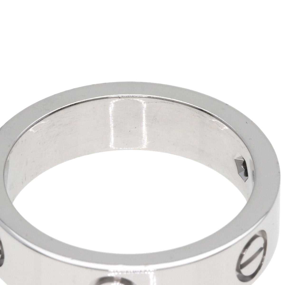 CARTIER Love ring black sapphire #59 Ring K18 White Gold Ladies [Used]