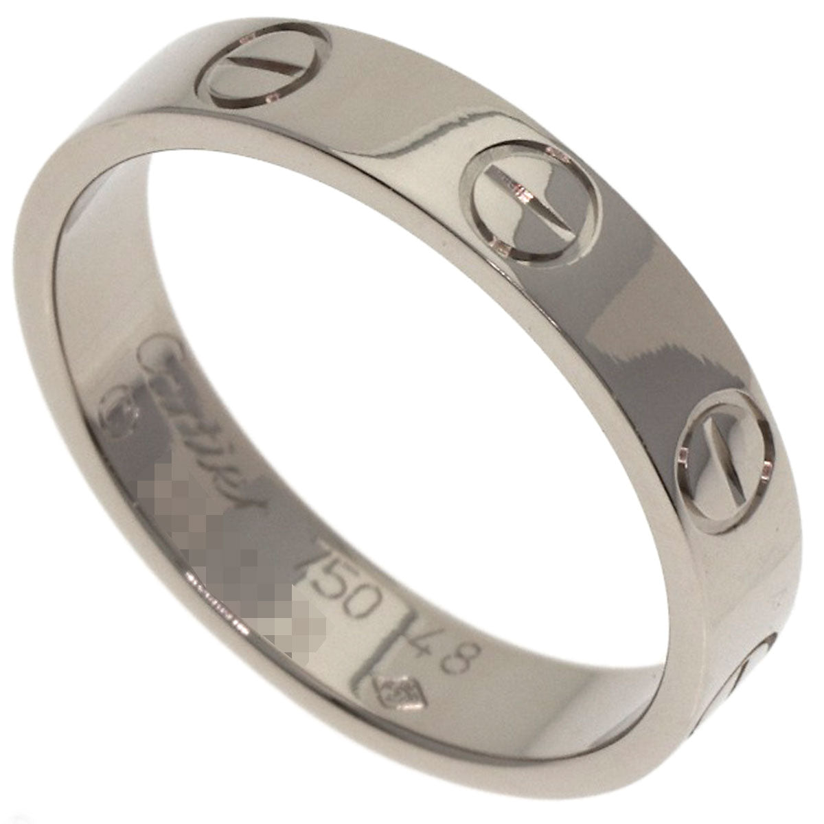 CARTIER mini love ring #48 Ring K18 White Gold Ladies [Used]