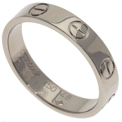 CARTIER mini love ring #48 Ring K18 White Gold Ladies [Used]