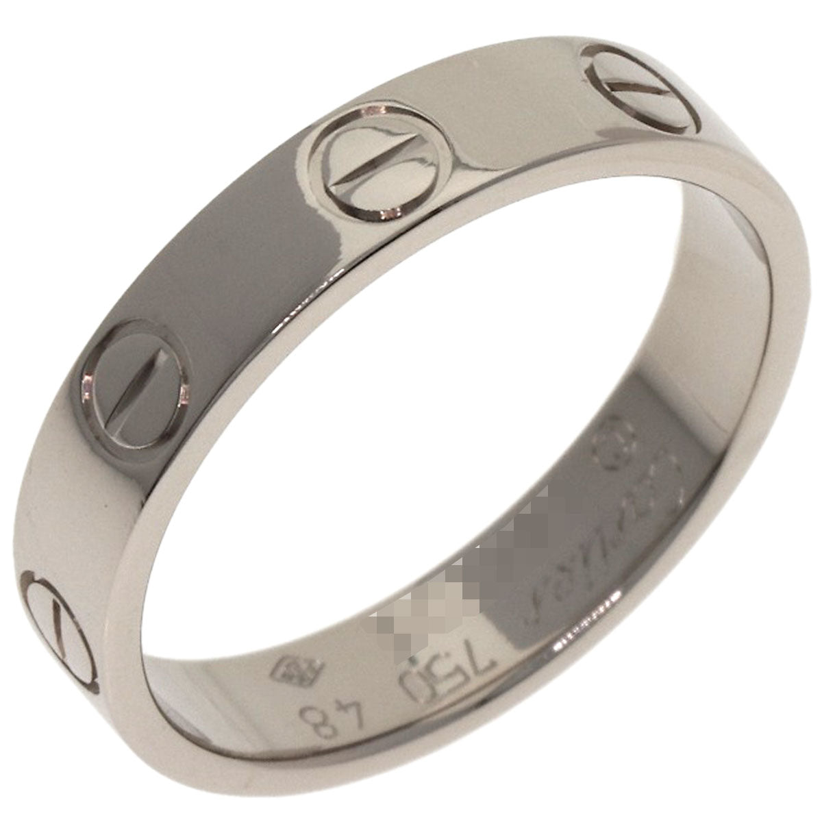 CARTIER mini love ring #48 Ring K18 White Gold Ladies [Used]