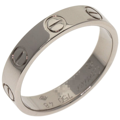 CARTIER mini love ring #48 Ring K18 White Gold Ladies [Used]