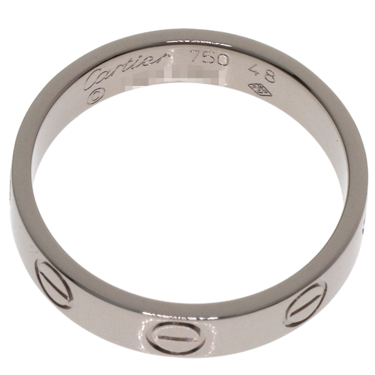 CARTIER mini love ring #48 Ring K18 White Gold Ladies [Used]