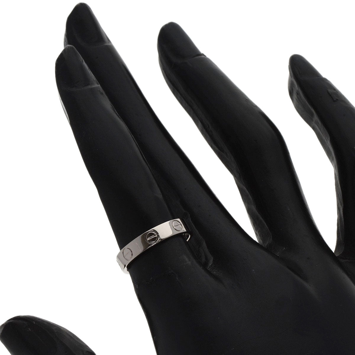 CARTIER mini love ring #48 Ring K18 White Gold Ladies [Used]