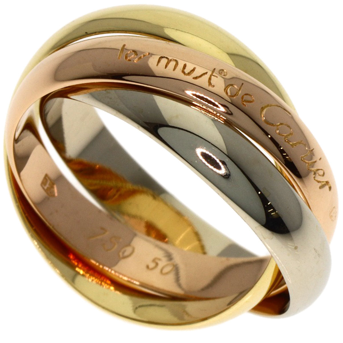 CARTIER Trinity #50 Ring K18 Yellow Gold K18 White GoldLadies [Used]