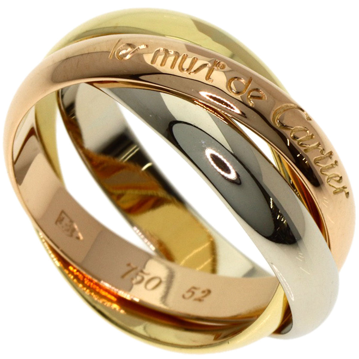 カルティエ トリニティ #52 リング・指輪 K18イエローゴールド/K18WG/K18PG レディース 【中古】【CARTIER】